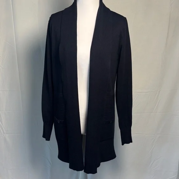 Women's NavyOpen Front Sweater - Picture 1 of 5